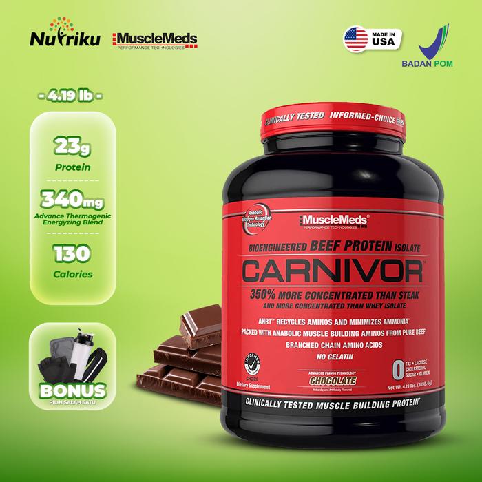 Gambar MuscleMeds Carnivor Whey Protein 4lb - Chocolate dari Nutriku undefined Tokopedia