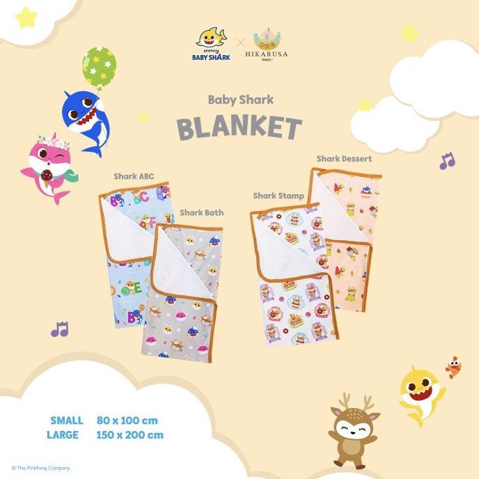 Gambar Hikarusa x Baby Shark Selimut Anak Double Layer Blanket Tencel - Shark Swim, 80cm x 100cm dari Wahyunishop02 undefined Tokopedia