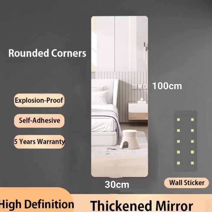 Gambar Stiker Kaca Cermin Akrilik Tempel Dinding Retangle Mirror - 100cm x 30cm dari 92 Store Shop undefined Tokopedia