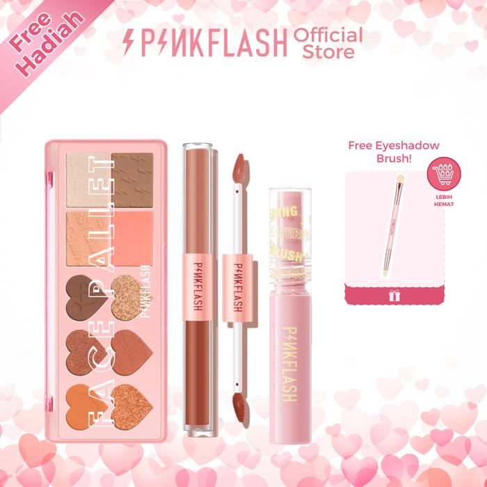Gambar PINKFLASH Eyeshadow Palette + Mascara + 2in1 Dual Shade Lip Cream Set dari PINKFLASH STORE undefined Tokopedia