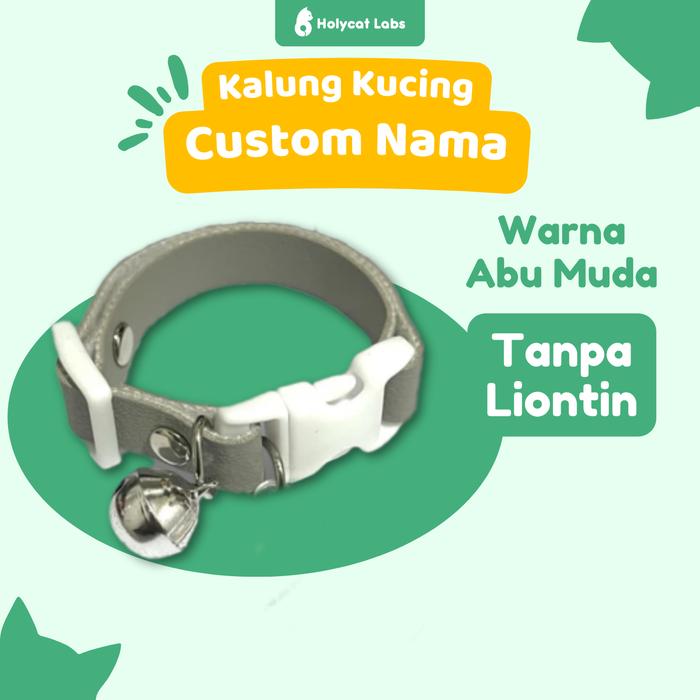 Gambar Holycatlabs Kalung Kucing Bahan Kulit Sintetis Custom Sesukamu 1 Hari Jadi Best Seller! - Abu Muda, Liontin dari Holycatlabs Official Shop undefined Tokopedia