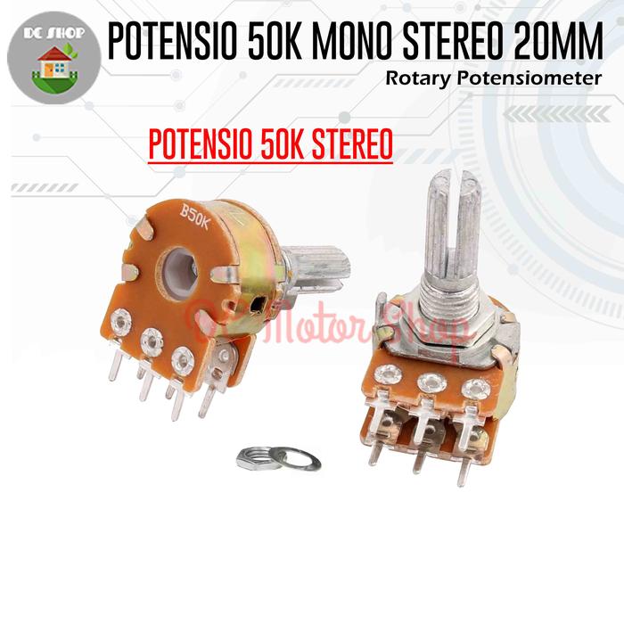 Gambar Potensio Mono / Potensio Stereo RRT 50k 20mm Original High Quality - 50k Stereo 20mm dari DC Motor Shop undefined Tokopedia