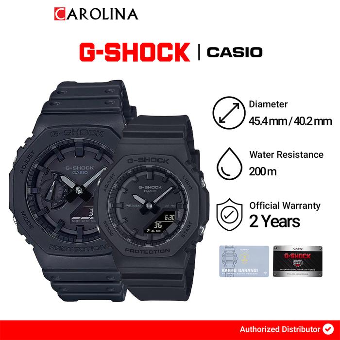 Jam Tangan Couple Casio G-shock Ga-2100-1a1gma-p2100bb-1a Digital Analog  Dial Black Resin Band