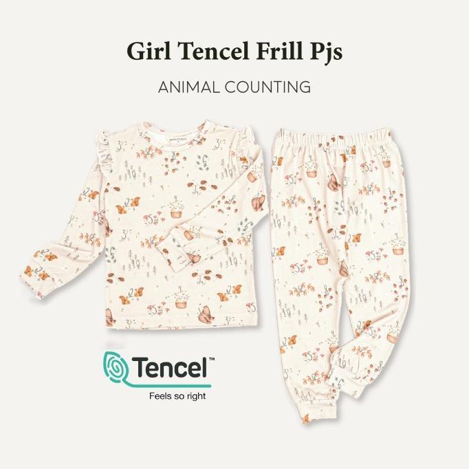 Gambar Harlowkids - Tencel Frill Pajamas Animal Counting / Piyama Anak - L dari Berkah Iboe undefined Tokopedia