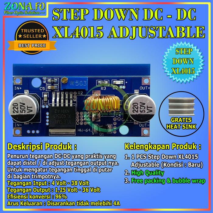 Promo XL4015 DC To DC Step Down Buck Converter 4A 4V-38V To 1,25V-36V ...