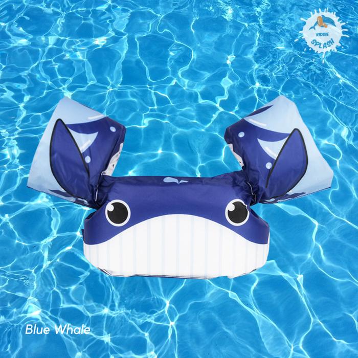 Gambar (Buy 1 Get 1) Puddle Jumper+Tas serut anti air Fordable swim sack Waterproof string bag - Biru, Blue Whale dari kiddiesplashofficial undefined Tokopedia