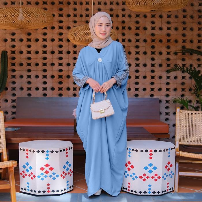 Gambar Prqueenfashion - Zahira Kaftan Remaja Dewasa - Gamis Muslim Mewah Wanita Pesta Lebaran Kondangan Simple - Kaftan Jumbo Crinkle Airflow Xxl Dress Maxi - denim dari Snack Pop ID undefined Tokopedia