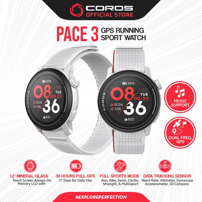 Gambar COROS Pace 3 GPS Running Sport Watch Nylon White - Chalk White dari Coros Indonesia undefined Tokopedia