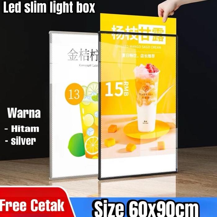 Gambar 60x90 LED SLIM LIGHT BOX | LED DISPLAY MENU | LED CAFE MENU BOARD BRACKET | LED SIGNBOARD |LIGHT BOARD | LED LIGHT BOX | LED DISPLAY SIGN BOARD | LED MENU BOARD / LED BOX /LIGHT BOX /PAPAN MENU/ LAMPU DISPLAY MENU dari CV POTBOND undefined Tokopedia