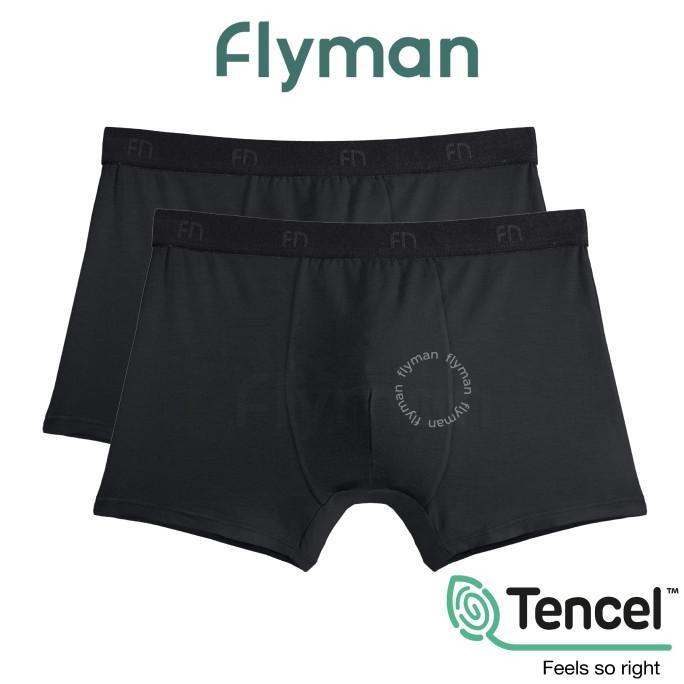 Gambar Ready Flyman Celana Dalam Boxer Pria Modal Fabric Tencel 2 Pcs FM 3056 New - Onyx, XXL dari J & T Market undefined Tokopedia