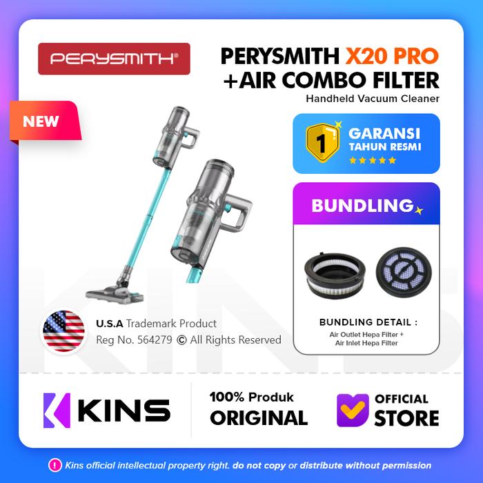 Gambar PerySmith X20 Pro Cordless Vacuum Cleaner Home Penyedot Debu Tanpa Kabel Wireless Pembersih Debu Handheld Vacum Cleaner Portable - X20 PRO Combo dari KINS Official Store undefined Tokopedia