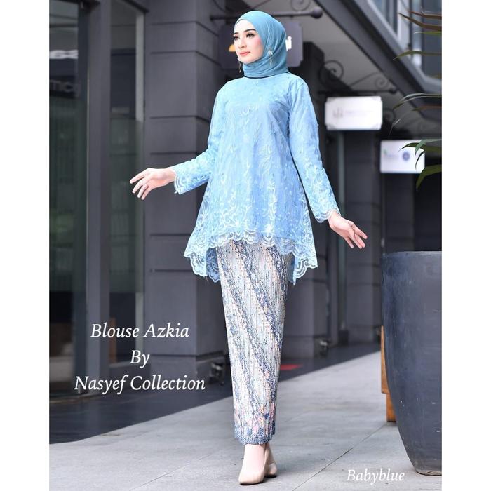 Gambar Setelan Kebaya Tille Azkia/Kebaya Wisuda Tille Wanita Modern Aneka Pilihan Warna Lainnya - SET BABY BLUE, M dari Aneka Butik Fashion undefined Tokopedia