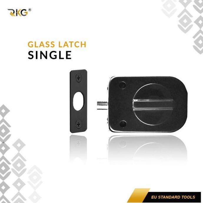 Gambar Grendel Kunci Slot Jepit Pintu Kaca Glass Door Lock SUS 304 Black - Single dari Samson Ring undefined Tokopedia