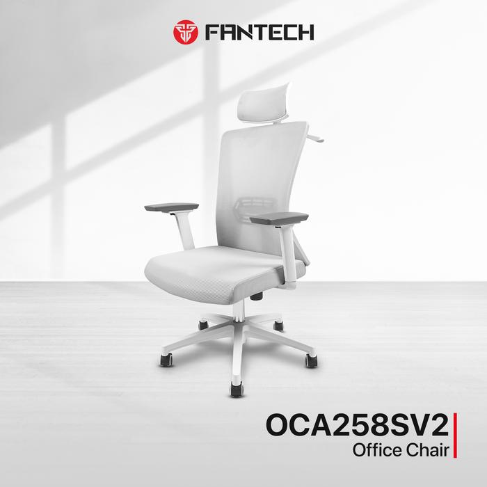 Gambar Fantech OCA258s V2 / OCA-258s V2 Office Chair 3D Armrest Soft Kursi Kantor - Putih, Free Emas dari TokoTeknoPro undefined Tokopedia