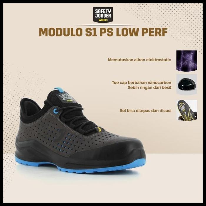 Gambar Sepatu Safety Jogger Modulo S1Ps Low Perf Grey Sepatu Safety Shoes Kerja Proyek Sporty Nano Carbon Toecap Metal Free Anti Paku Esd Special Promo...!!! - 42 dari Gapura rejeki13 undefined Tokopedia