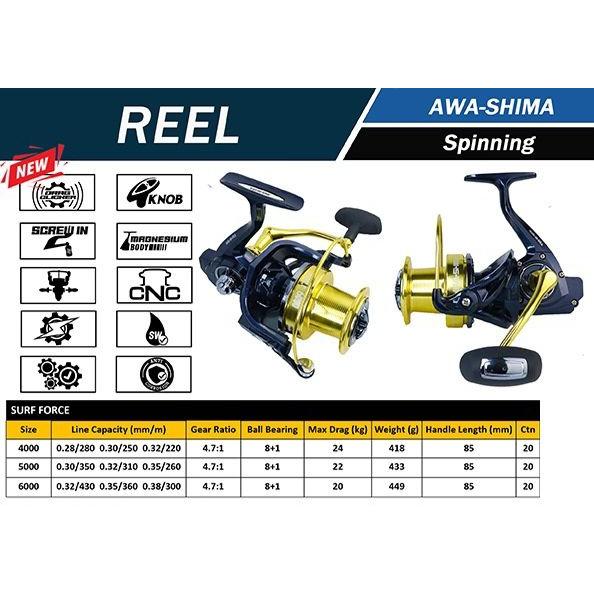 awa shima baitcasting reel Turquoise Excellence HX 3000 FD Spin Sports & Outdoors Jual Reel SPINNING AWA-SHIMA SURF