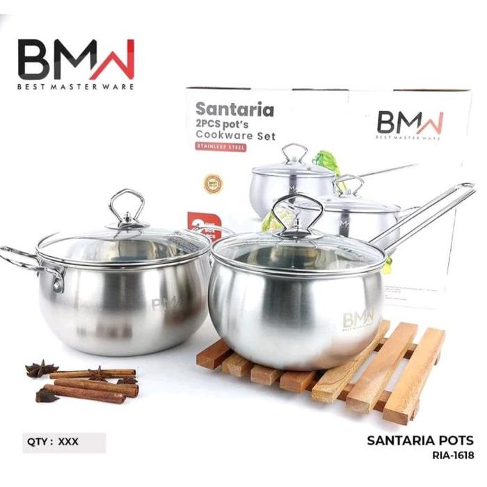 Gambar TERLARIS Calypso-Panci Set Stainless Steel Tebal Cookware Set Calypso Stainless Isi 2pc - 16cm&18cmBMW dari TOP BADAG undefined Tokopedia