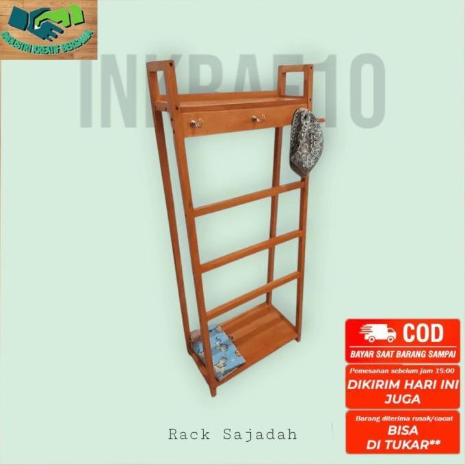 Gambar Rak Mukena Minimalis - Tempat Mukena dan Sajadah - Rak Peralatan Shalat - Rak Mushola - Rak gantung - Original dari Griya Belanja.ID undefined Tokopedia