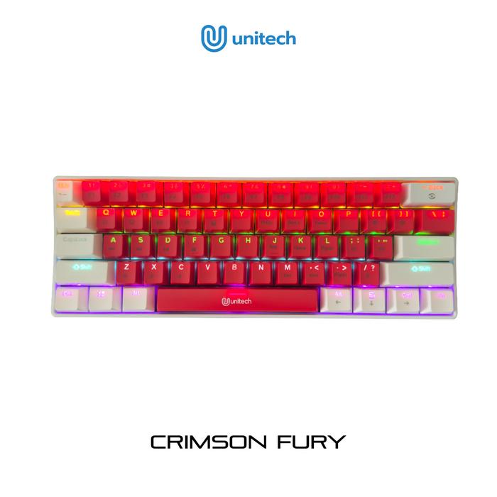 Gambar Unitech ASTERION Keyboard Gaming Mechanical Swappable Switch 60% Layout Pluggable RGB Light - Merah dari Unitech Shop_NEW undefined Tokopedia