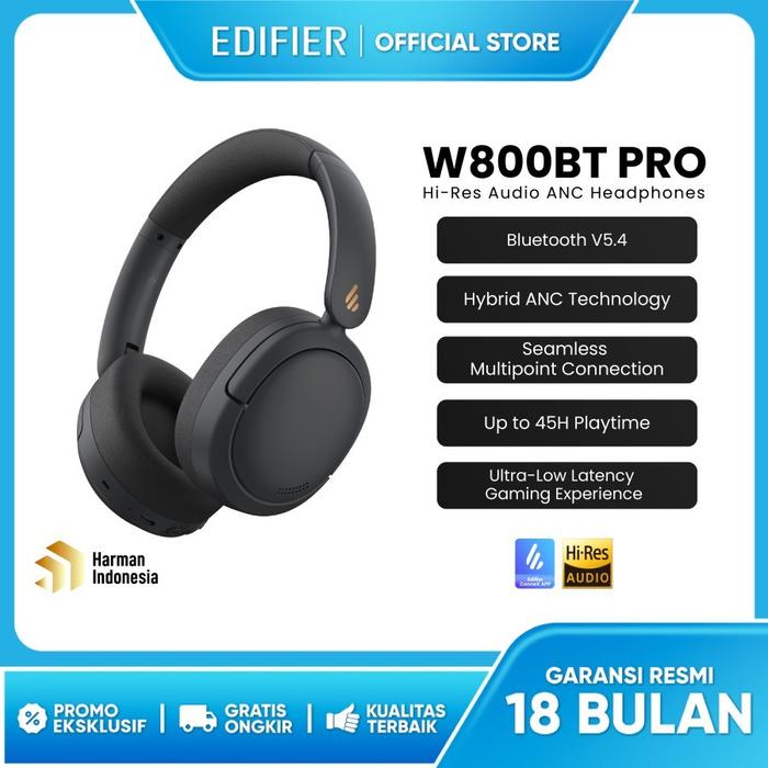 Gambar EDIFIER W800BT PRO Hi-Res Audio ANC Headphone - Black dari Starcomp Solo undefined Tokopedia