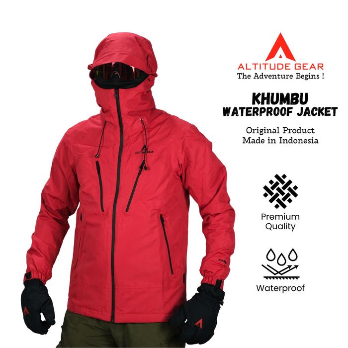 Gambar Altitude Gear Khumbu Icefall Jaket Gunung Pria Wanita Outdoor Waterproof - Merah, XL dari Senja Jingga Adventure undefined Tokopedia