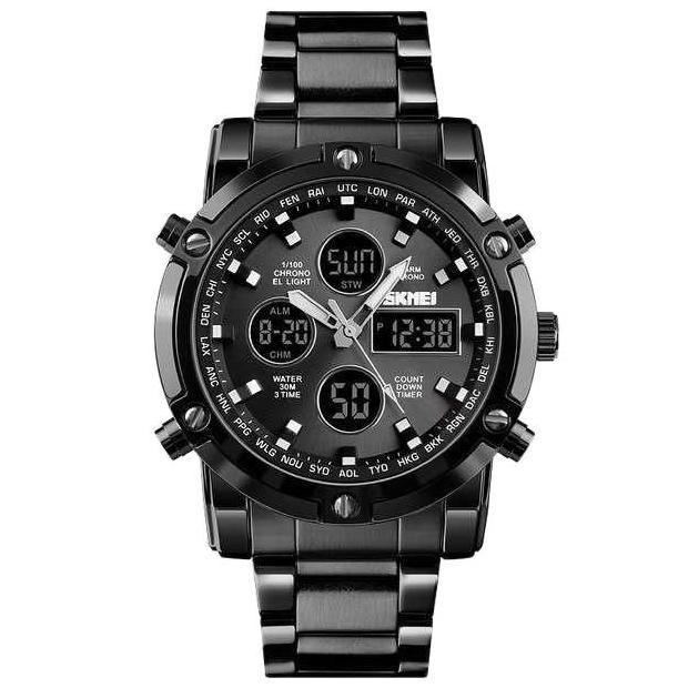 Gambar COD SKMEI Jam Tangan Kasual Digital Analog Pria 1389 / jam led masjid / jam digital dinding / jam led kamar tidur / jam led anak / jan digital pria wanita - Hitam dari ZFB undefined Tokopedia