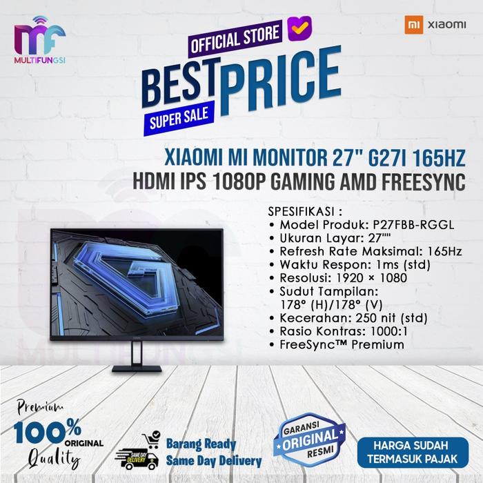 Gambar Xiaomi MI Monitor 27" G27i 165Hz HDMI IPS 1080p Gaming AMD FreeSync - G27i, TANPA KAYU dari Multifungsi ID undefined Tokopedia