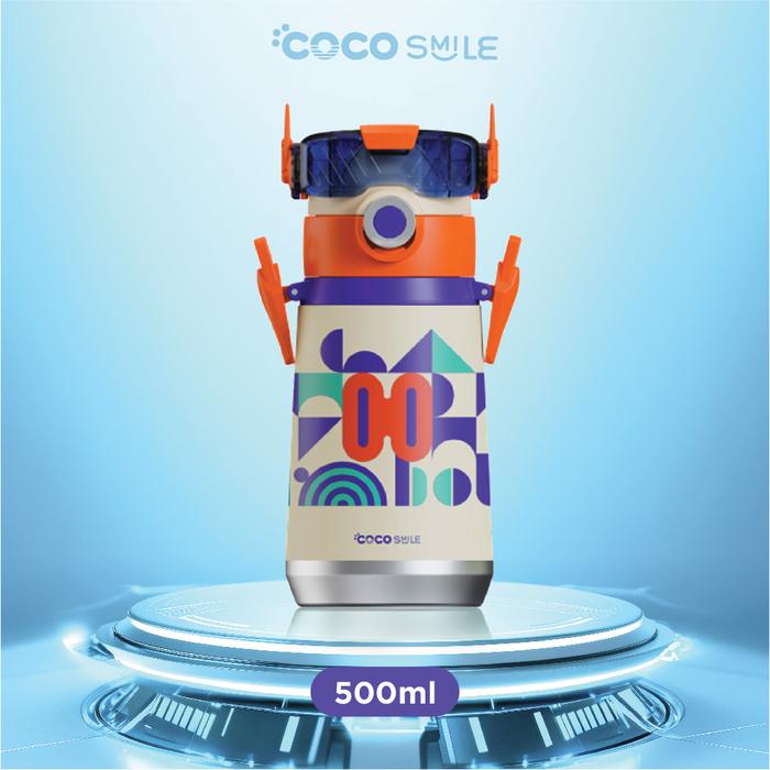 Gambar COCOSMILE Robot Straw 500ml Tumbler SUS 316 Stainless Vacuum Insulated Bottle Tumblr - WHITE dari babiesfirst.id undefined Tokopedia