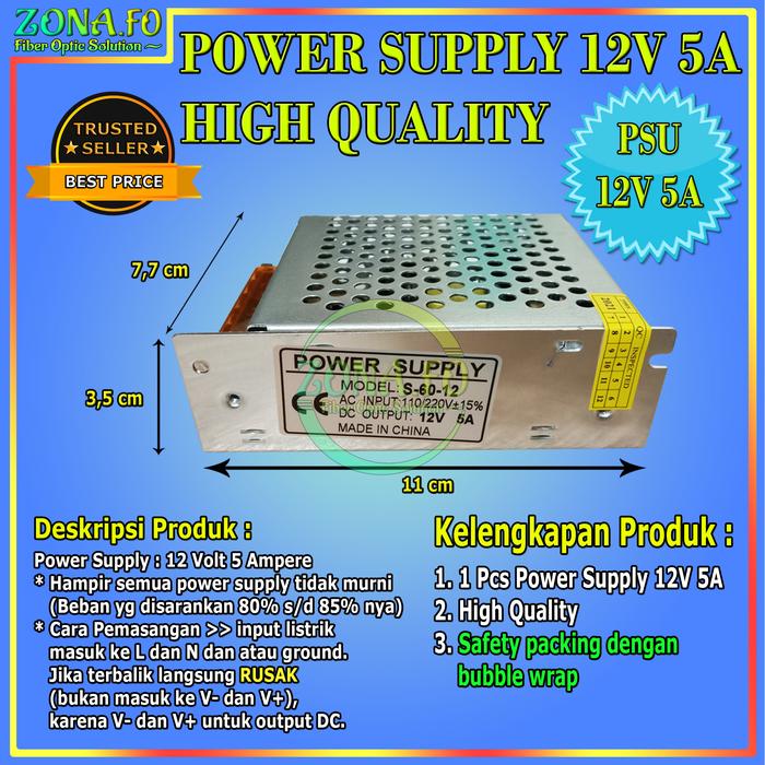 Gambar Power Supply 12V 10A PSU 12V 10A Switching Power Supply Jaring 12V 10A - 12V 5A dari Zona FO undefined Tokopedia