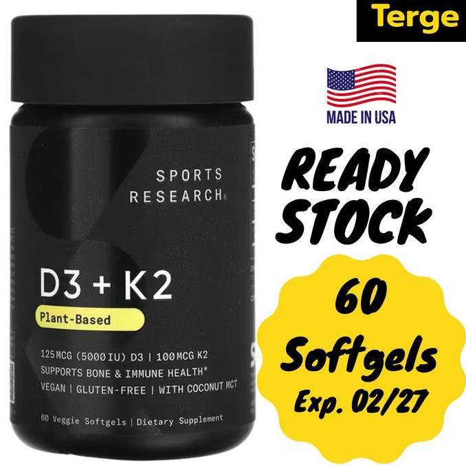 Gambar Sport Research Vitamin D3 5000 Iu K2 Organic Vco 30 & 60 Veggie Softgels Segel - 60 Veg Softgels dari Vitaminsurabaya undefined Tokopedia