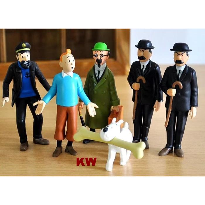 Gambar Figure Tintin SET 6 MINIATUR TERMURAH - TINTIN KW KUMIS dari Senangkoleksi undefined Tokopedia