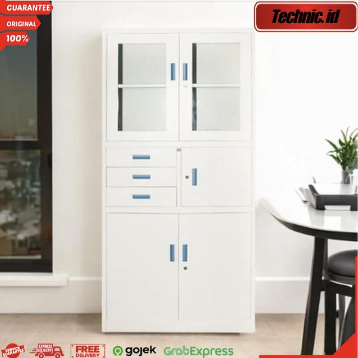 Jual Lemari Arsip Kantor Metal Dengan 3 Laci Dan Brankas Putih Informa ...
