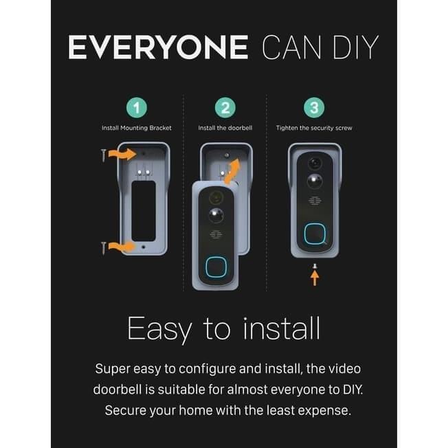 Jual BARU ARBIT Smart Home Wifi Video Doorbell 1080p Audio TUYA