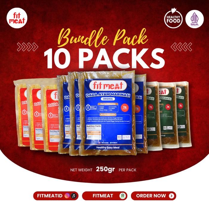 Gambar 10 PACK FITMEAT Dada Ayam Marinasi (10x250gr) - 4O + 3B + 3S dari FIT MEAT ID undefined Tokopedia