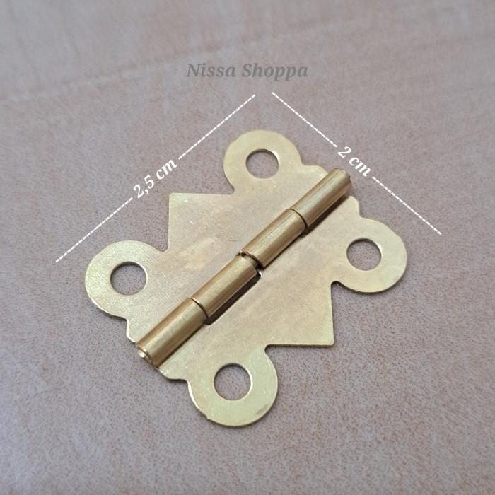 Gambar Engsel kupu kupu / Engsel kotak kayu / Engsel kotak perhiasan / Engsel kotak dus lengkap dengan mur nya - Gold dari Nissa Shopa undefined Tokopedia