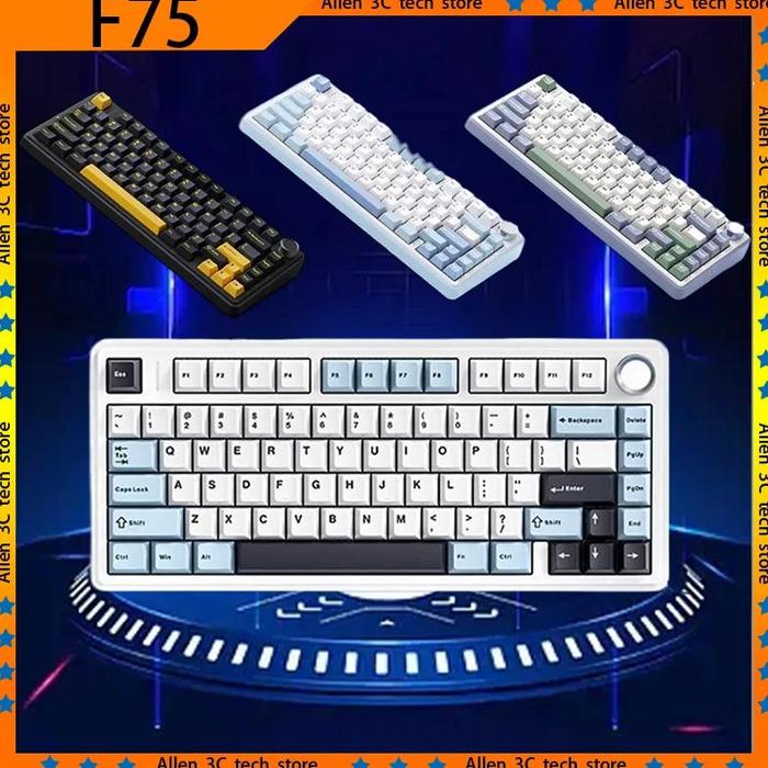 Gambar Promo AULA F75 Mechanical Keyboard Wireless Bluetooth 2.4G Wired Tri-Mode Multifunctional Knob Hot Swap Laptop RGB PC Gaming Keyboard dari Buggles State undefined Tokopedia