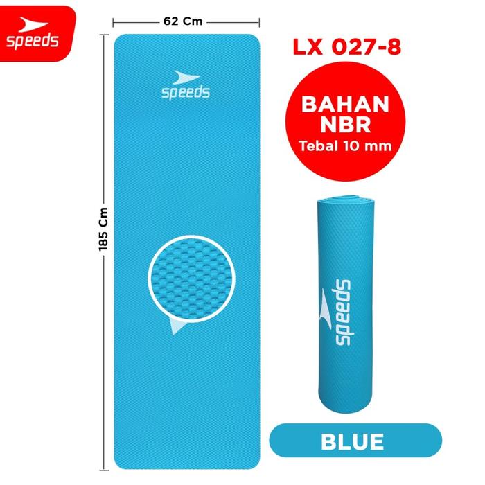 Gambar SALE! YOGA MAT - MATRAS YOGA 10MM BAHAN NBR SPEEDS (FREE TAS) ORIGINAL - 10MM BIRU dari gobuystoree undefined Tokopedia