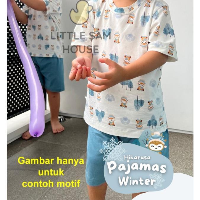 Gambar Hikarusa Long Sleeve Long Pant Set Baju Piyama Bayi Anak Tencel Hikaru - Star Deer, L dari Ainayyashop01 undefined Tokopedia