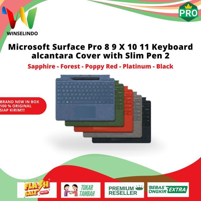 Jual Microsoft Surface Pro X 10 11 Keyboard alcantara Cover
