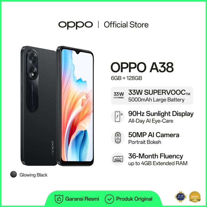 Gambar OPPO A38 6GB/128GB (Garansi Resmi) - Promo - Hitam dari OPPO Store Indonesia undefined Tokopedia