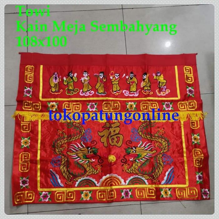 Gambar Kain Meja Sembahyang Towie Towi - TERATAI MERAH dari tokopatungonline undefined 3 Tokopedia