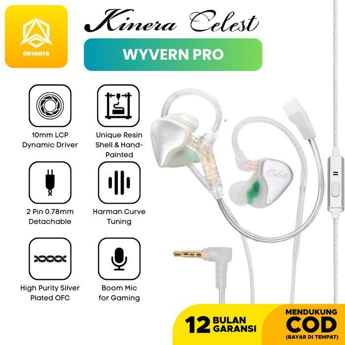 Gambar Kinera Celest Wyvern Pro With Boom Mic 10Mm Dynamic Driver In-Ear Monitor Gaming Earphones - Putih - Wyvern Pro dari EvoGaming Hub undefined Tokopedia