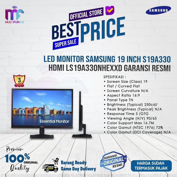 Gambar LED Monitor Samsung 19" S19A330 HDMI LS19A330NHEXXD Garansi Resmi - S19A330, KAYU WAJIB JNE dari Multifungsi Online undefined Tokopedia