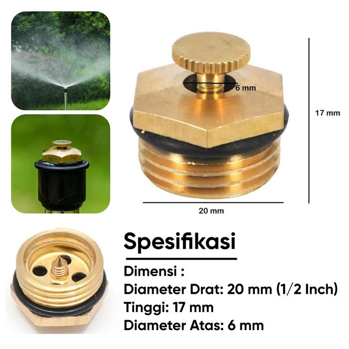 Springkel Kuningan Jual Water Mist Sprinkler Kuningan 1/2 Inch Sprayer Spuyer Kabut Embun ...