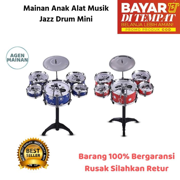 Gambar Mainan Anak Alat Musik Mini Jazz Drum Set Dus Music Guru | maenan perempuan laki laki cowok cewek instrumen suara musikal | kado anak termurah | hadiah ulang tahun kekinian terbaru - Biru dari Dedentoys undefined Tokopedia