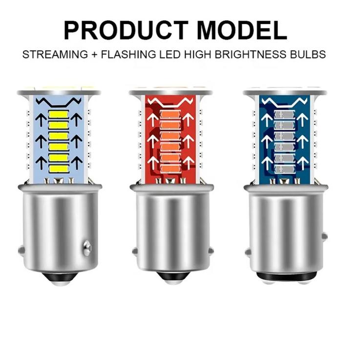 Gambar Lampu LED Rem Stop Sein Senja Sen Motor Mobil Bayonet 1156 1157 30 Mata SMD Running Kedip - Kuning dari Automotife undefined Tokopedia