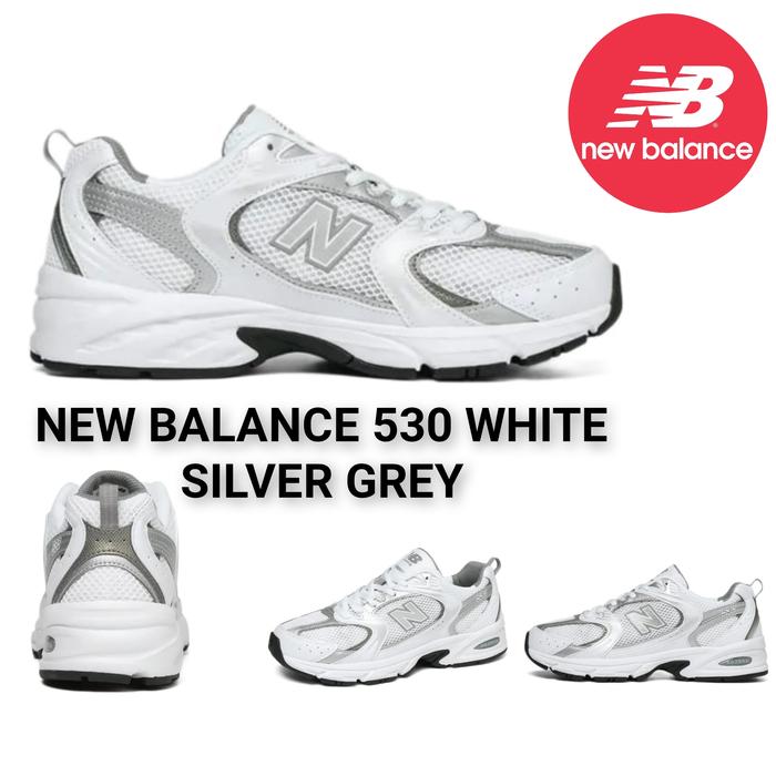 Gambar Sepatu Pria Wanita NB NB 550 New Balance 530 Metallic Silver Sepatu Sport Olahraga Lari Sepatu Santai Sneakers Running Shoes Sneaker Pria Wanita Sneaker Wanita - 37 dari Sneakers Sepatu_NEW undefined Tokopedia