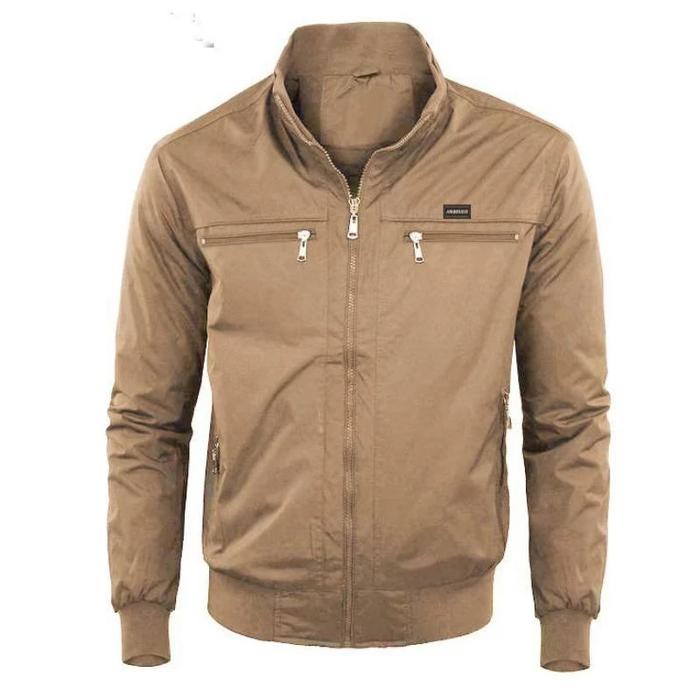 Gambar Jaket Windbreaker Saku Dada Motor Bomber Retro Outdoor Pria Outwear Jacket Casual Cowok - Moka, M dari TEAF OFFICIAL undefined Tokopedia