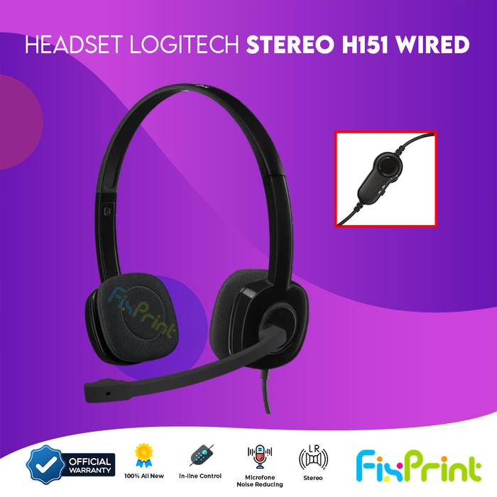 Gambar Logitech H151 Headset Stereo Wired Audio Jack 3,5mm Noise Cancelling Microphone with Control Audio in-line Headset Logitech Stereo H111 Wired Audio Jack 3,5mm Noise Cancelling Microphone Bergaransi - Headset H151 dari FixPrint Indonesia undefined Tokopedia