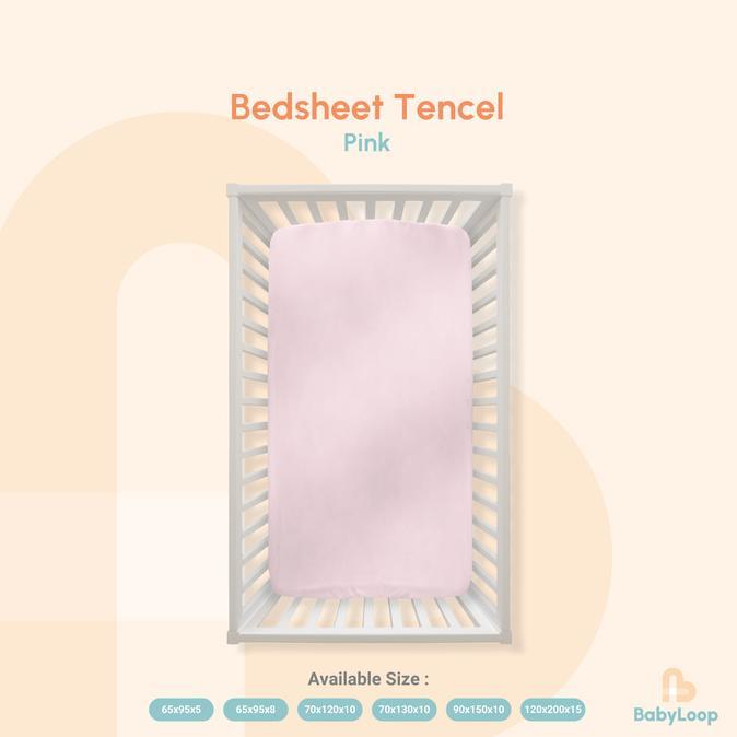 Gambar Sprei Tencel - Tencel Bedsheet - Baby Loop - Pink, 90x150x10 dari Rafi DStore undefined Tokopedia